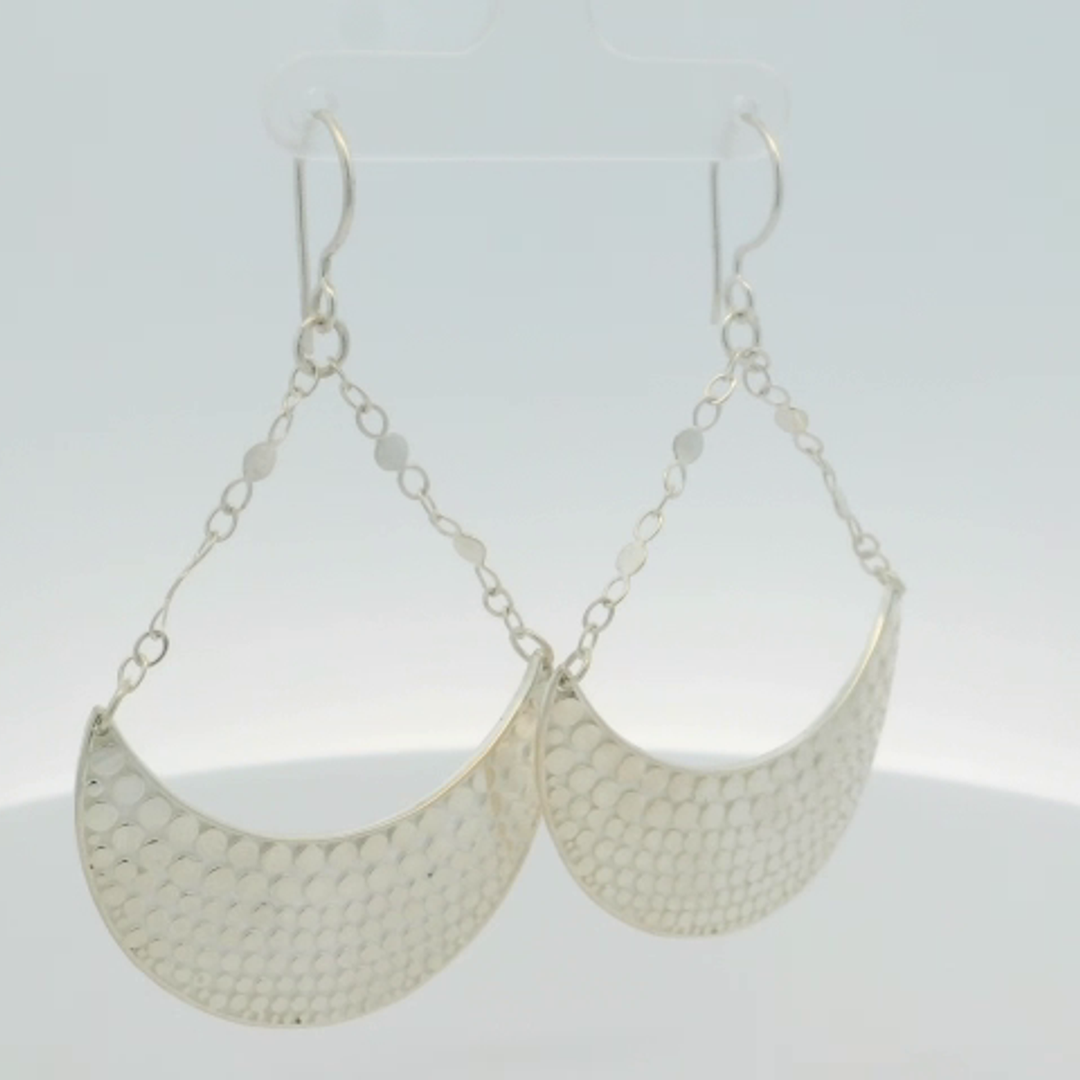 Sterling Silver Dangle Crescent Earrings