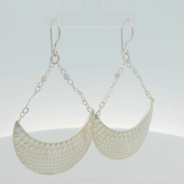 Sterling Silver Dangle Crescent Earrings