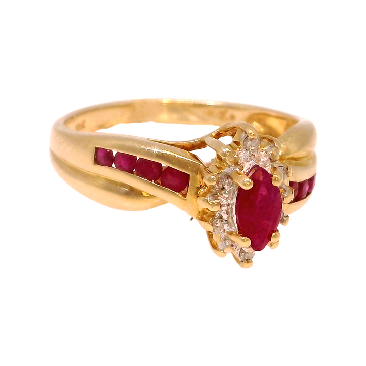 14KY .03 CTW DIA / RUBY RING 0