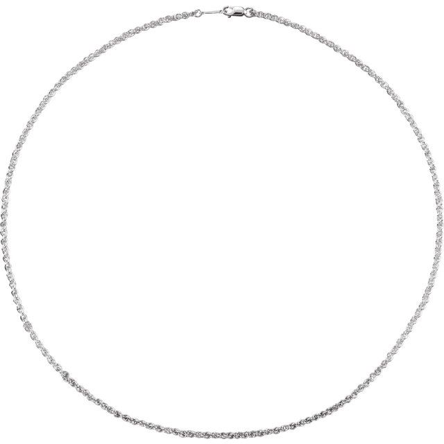 Sterling Silver 2mm Rope Chain 18"
