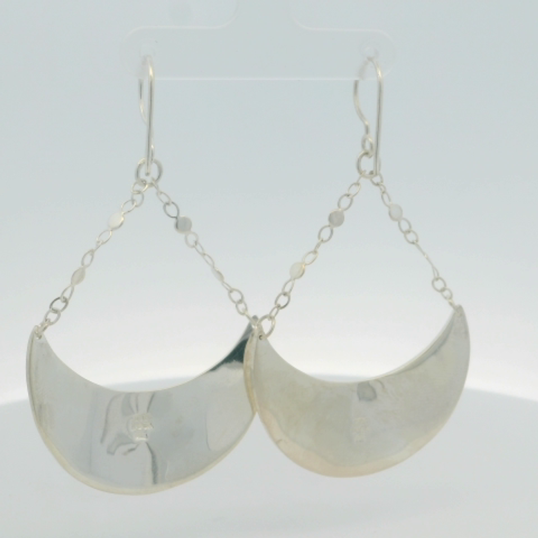 Sterling Silver Dangle Crescent Earrings