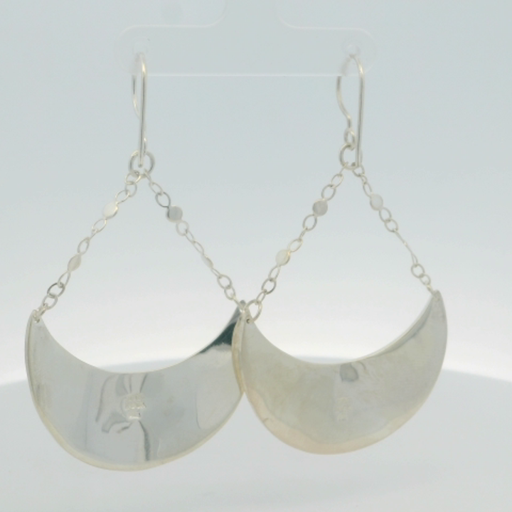 Sterling Silver Dangle Crescent Earrings