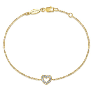 14K Yellow Gold Diamond Charm Bracelet