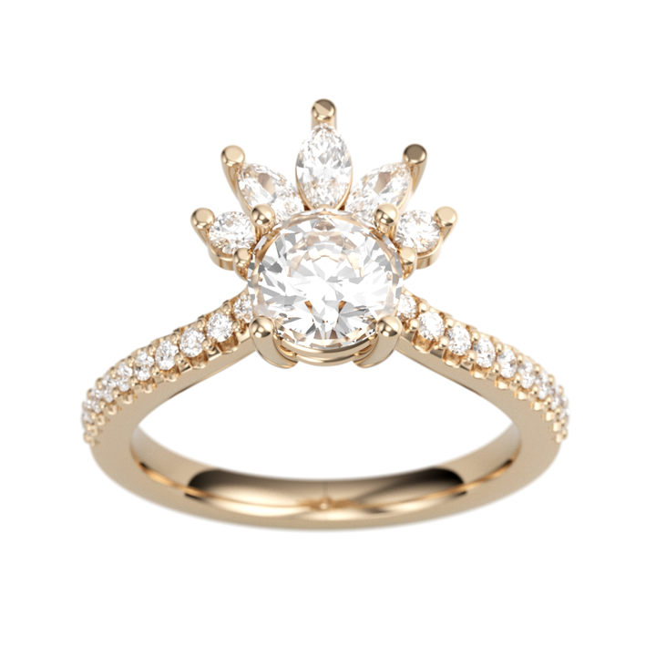14K Rose Gold Accented Round Diamond Semi-Mount Ring .27CTW.