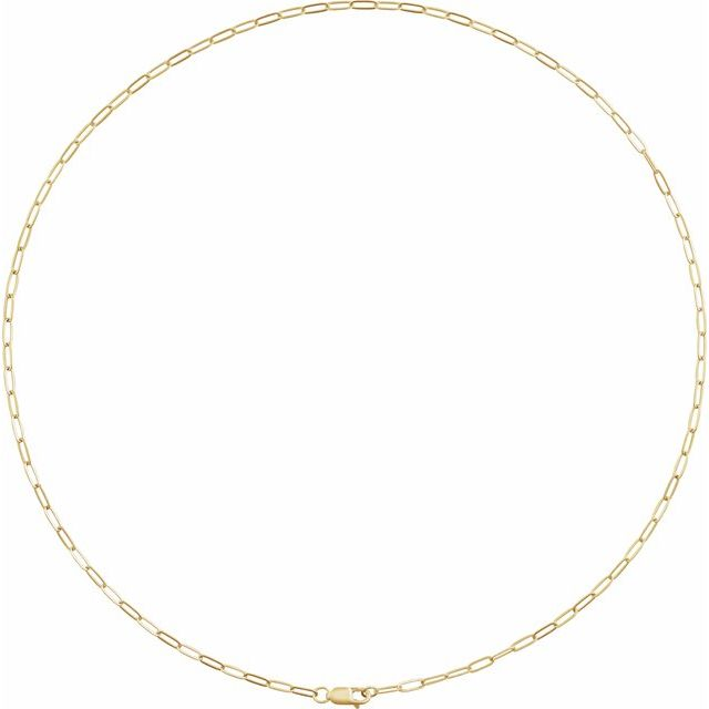 14KY 18" 2.1MM PAPERCLIP CHAIN