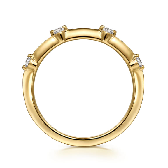14K Yellow Gold Diamond Wedding Band