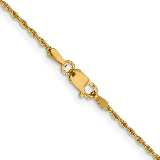 14K Yellow Gold 1.3mm Loose Rope Chain 16"