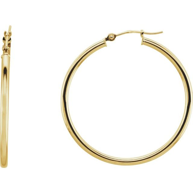 14K Yellow Gold Lightweight Hoop Earrings