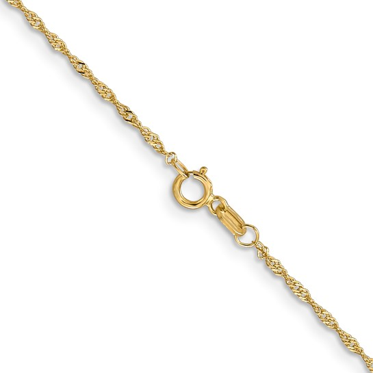 14K Yellow Gold 1mm Singapore Chain 18"