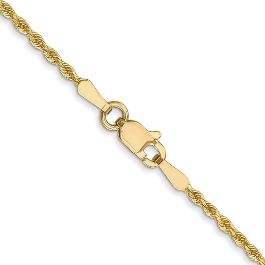 14K Yellow Gold 1.3mm Diamond-Cut Quadruple Rope Chain 18"