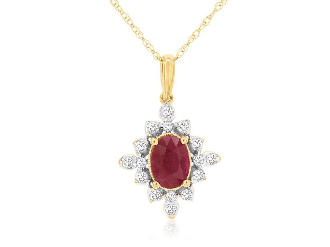 14KY .25 CTW DIA / RUBY PEND.