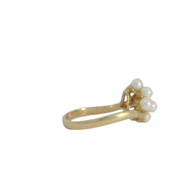 14K Yellow Gold Plated Natural Pearl Fashion Ring
