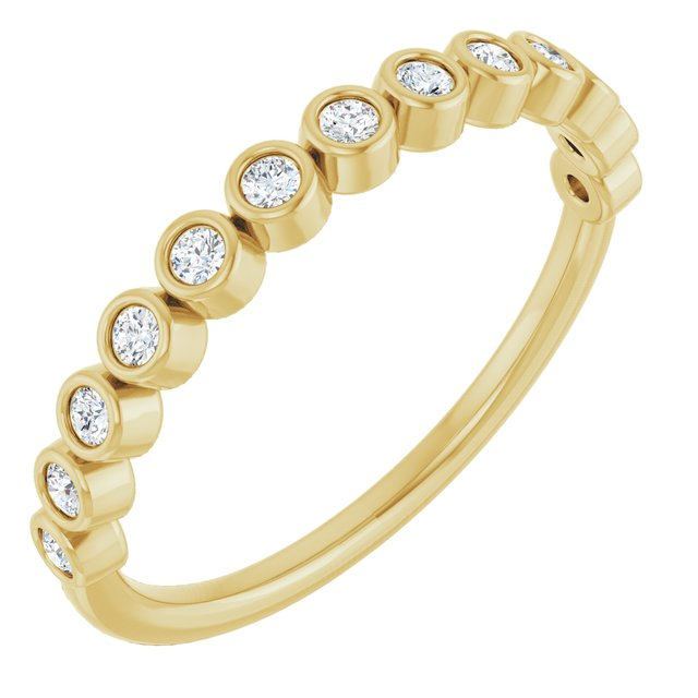 14K Yellow Gold Bezel Set Diamond Anniversary Band (1/6 ctw)