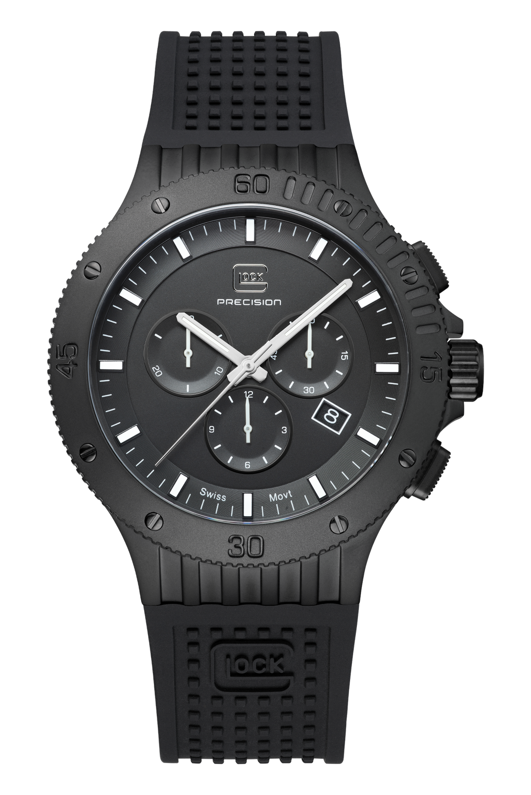 GLOCK GW-33-4-24 Silver-Tone Stainless Steel Watch with Rotating Bezel