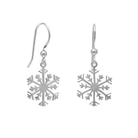 Sterling Silver Snowflake Dangle Earrings