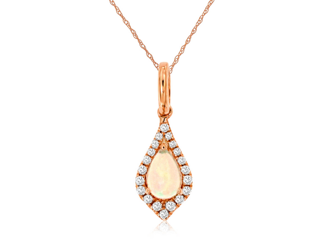 14KR .10 CTW DIA / OPAL PEND.