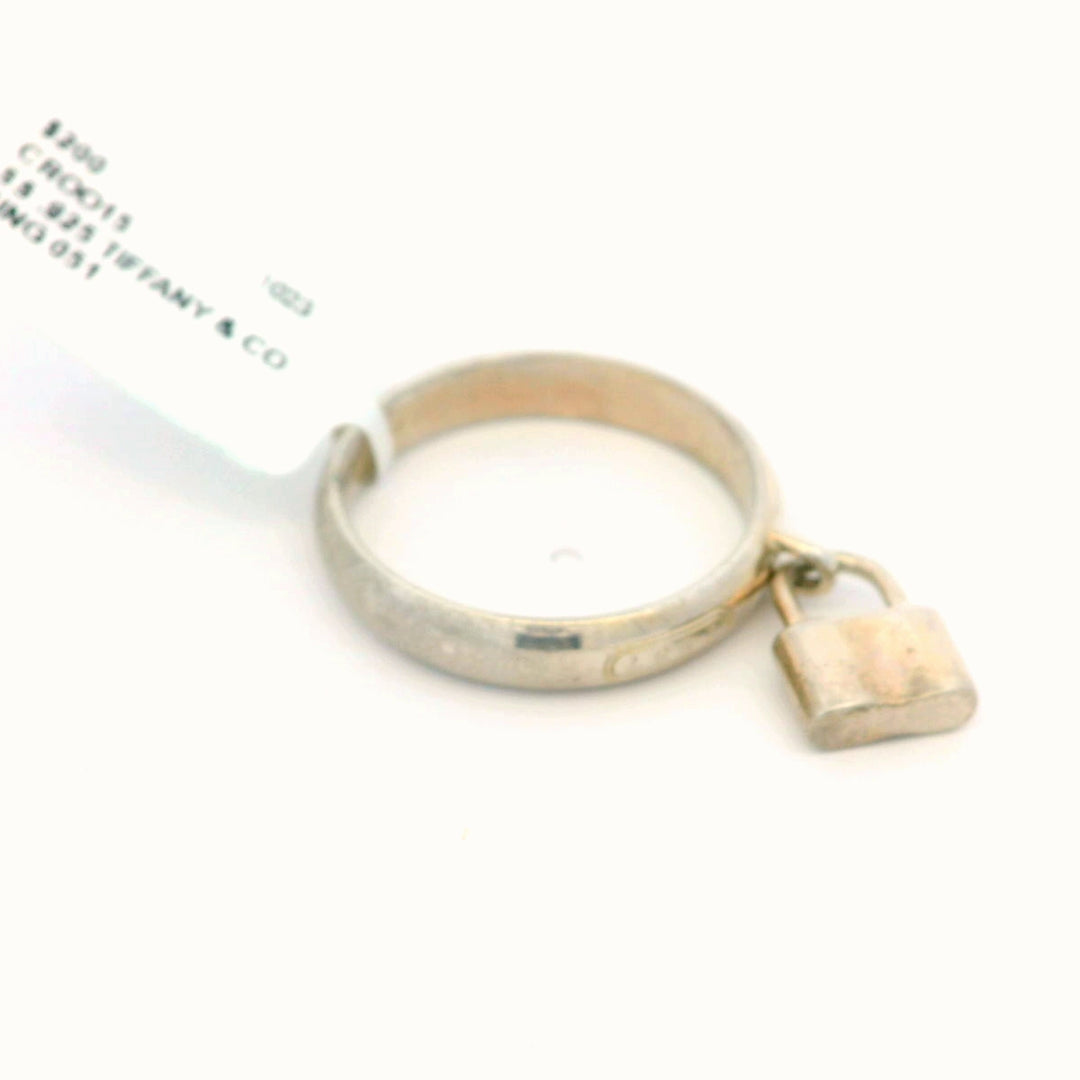 Sterling Silver Padlock Fashion Ring