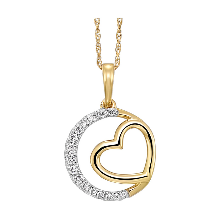 10KT Yellow Gold .10CTW Diamond Pendant Necklace
