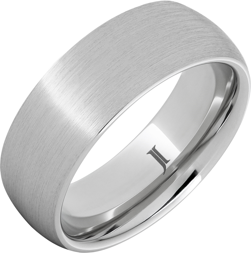 Silver Serinium Satin Comfort Fit 8mm Wedding Band