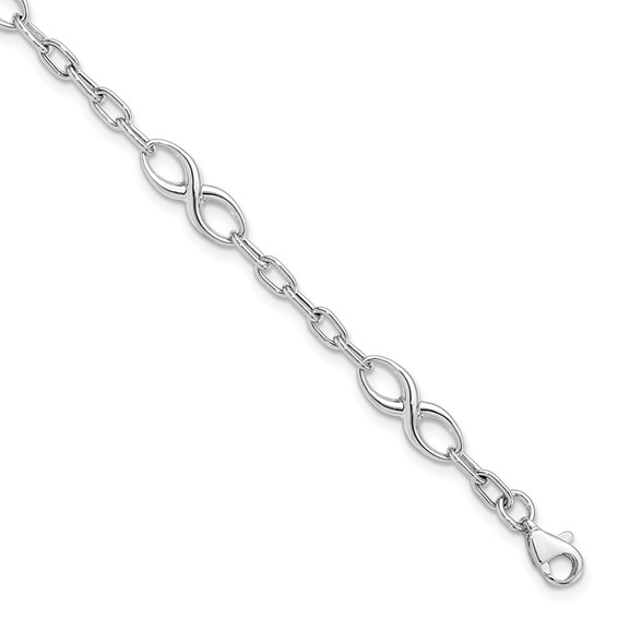 10K White Gold Fancy Link Infinity Bracelet