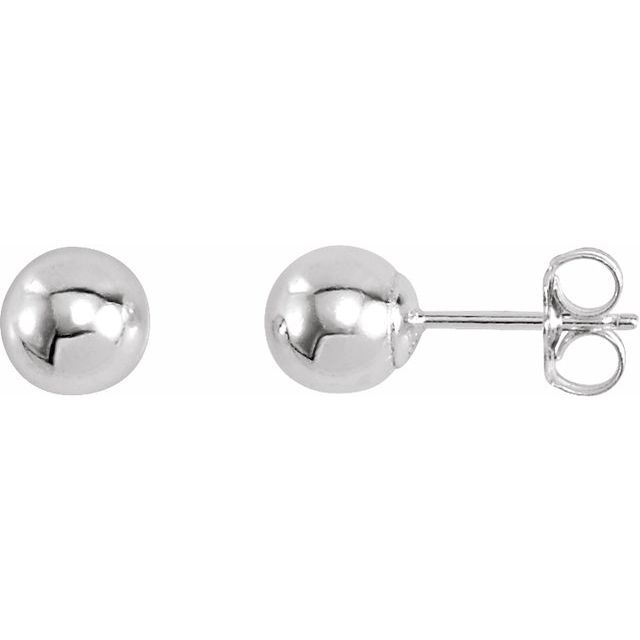 Sterling Silver 6nn Ball Stud Earrings