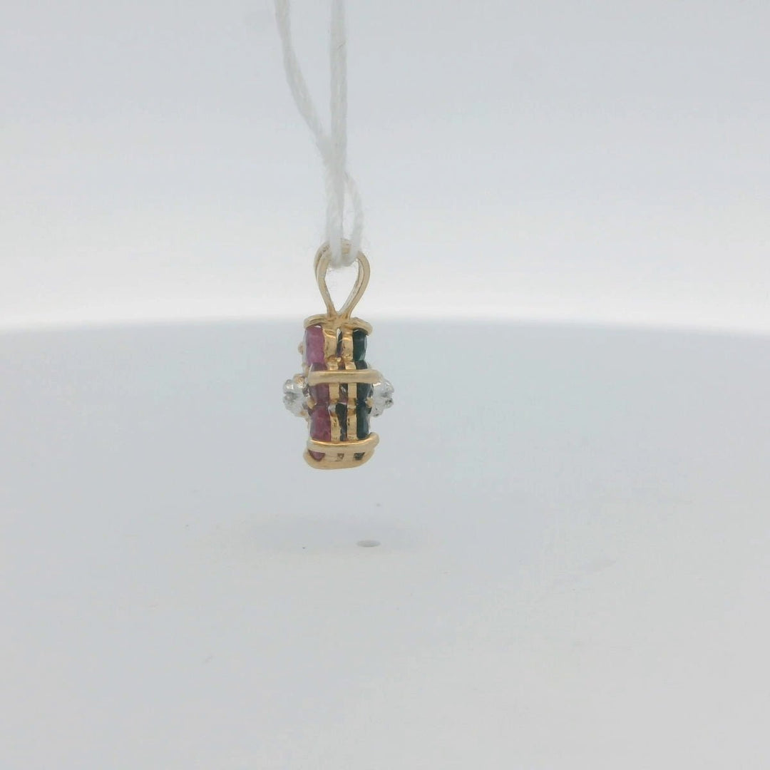 14K Yellow Gold Estimated 0.02 CTW Natural Diamond Flower Pendant