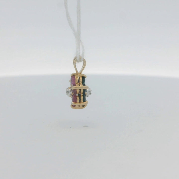 14K Yellow Gold Estimated 0.02 CTW Natural Diamond Flower Pendant