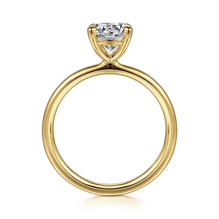 14K Yellow Gold Solitaire Round Diamond Semi-Mount Ring