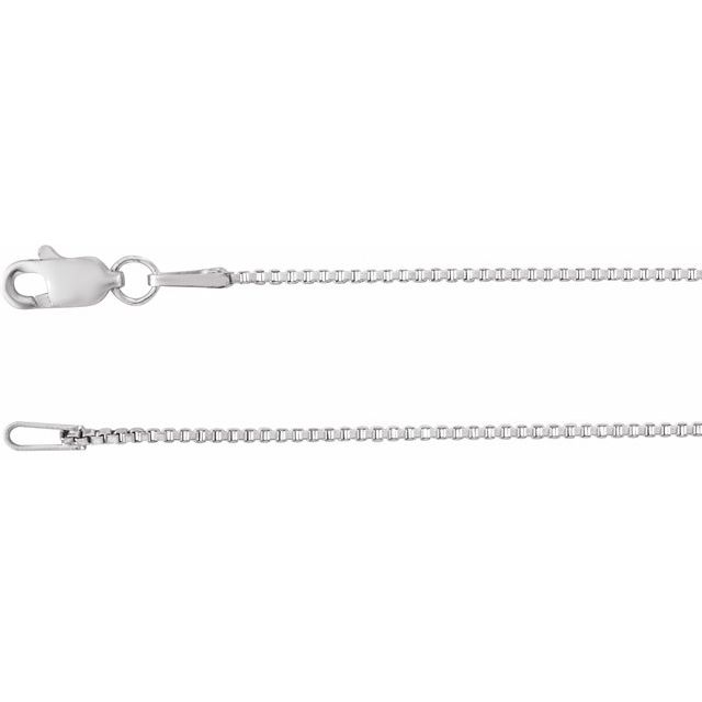 Rhodium-Plated Sterling Silver 1mm Box Chain 18"