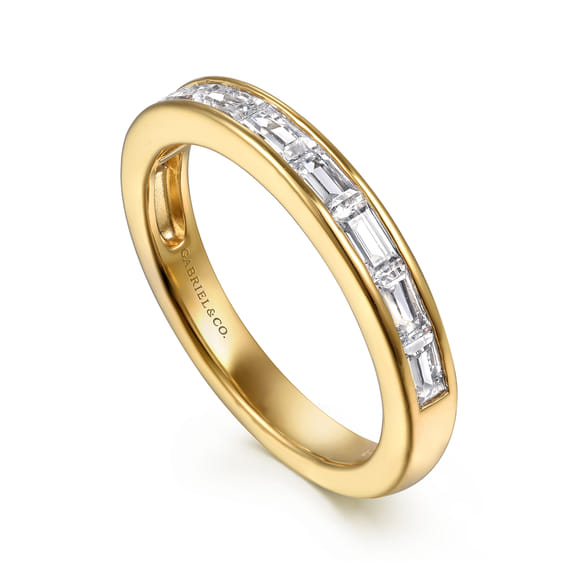 14K Yellow Gold Diamond Wedding Band