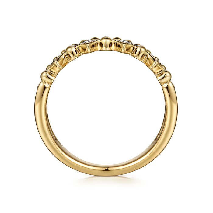 14K Yellow Gold 0.05CTW Natural Diamond Stackable Ring