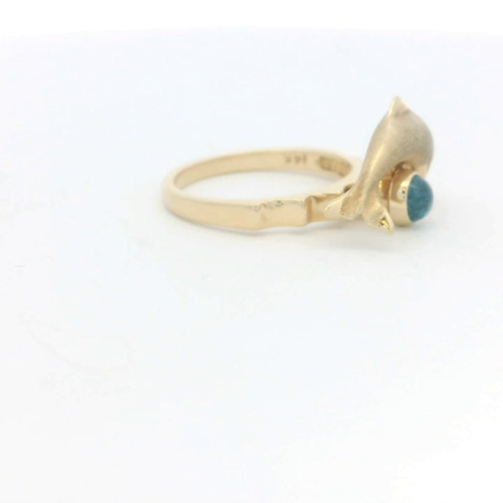 14K Yellow Gold Dolphin Fashion Ring