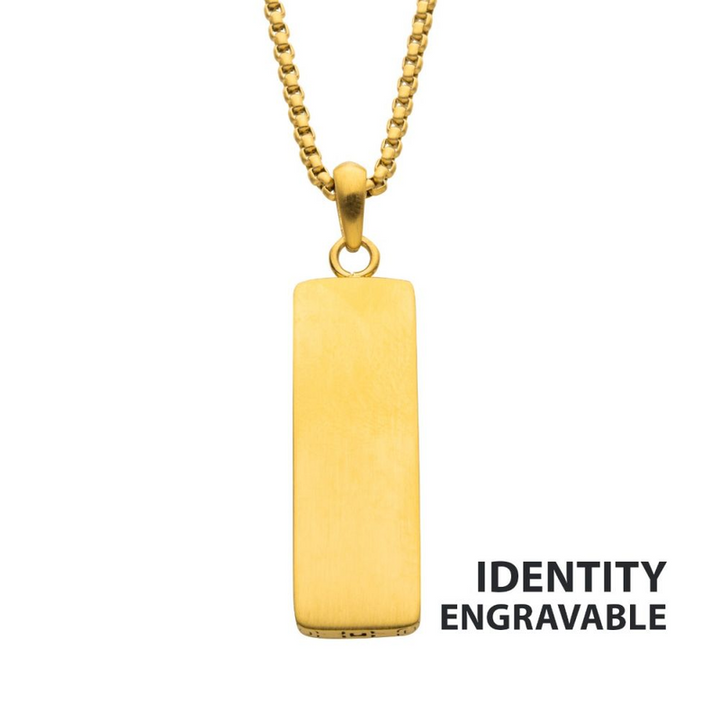 18K Gold Ion-Plated Drop Pendant Necklace (22 Inch)