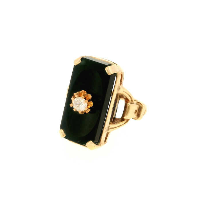10KY .07 CTW DIA / ONYX RING 0