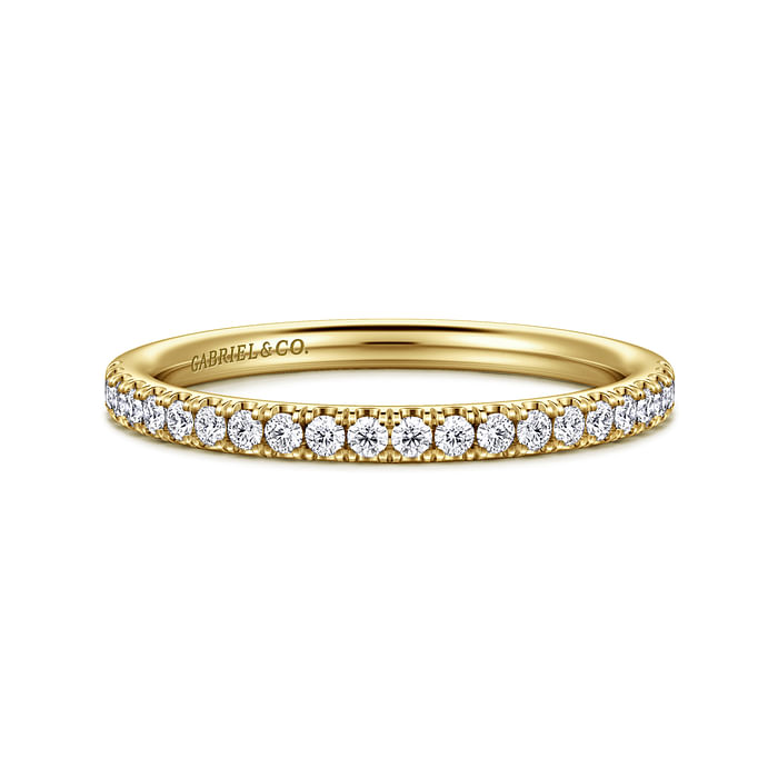 14K Yellow Gold 0.22CTW Natural Diamond Wedding Band