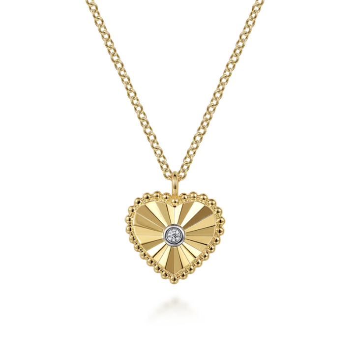 14KWY .01 CTW DIA HEART PEND.