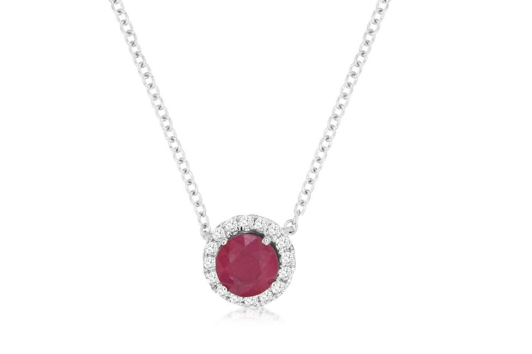 14KW .10 CTW DIA / RUBY PEND.