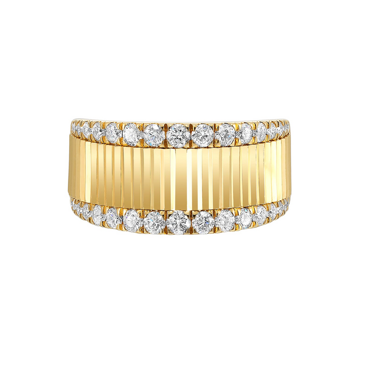 14K Yellow Gold Diamond Bold Fluted Band (5/8 ctw.)