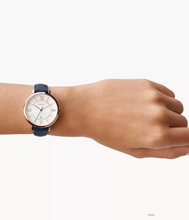Fossil Watch: Jacqueline Navy Leather ES3843