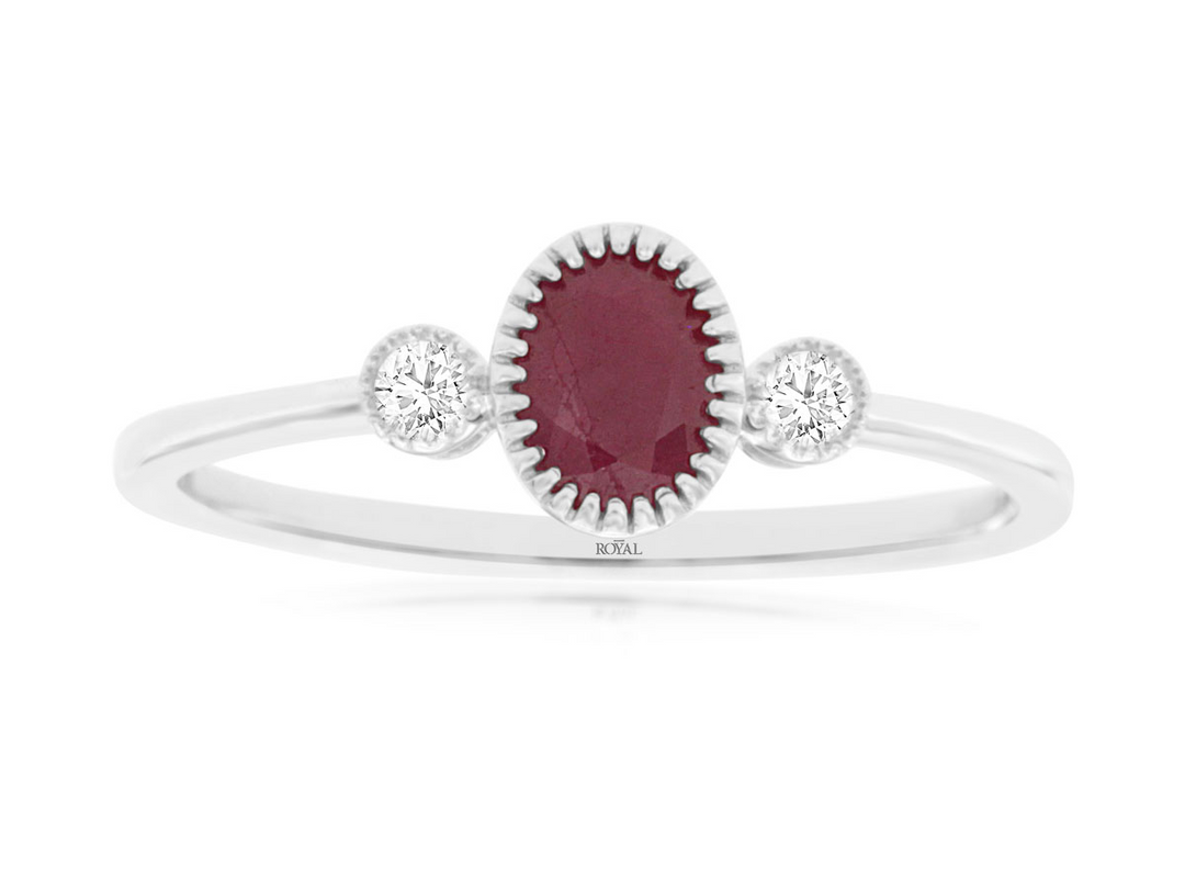 14KW .06 CTW DIA / RUBY RING 0