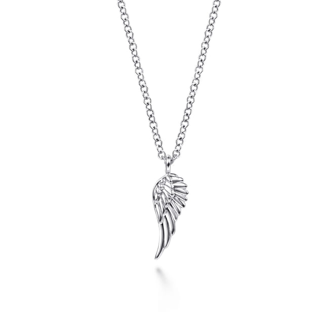 Sterling Silver Angel Wings Pendant Necklace