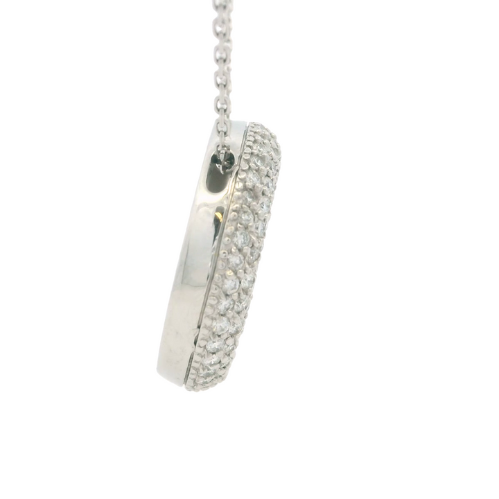 14K White Gold Estimated 2.04 CTW Natural Diamond Circle Pendant Necklace
