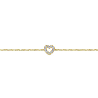 14K Yellow Gold Diamond Charm Bracelet