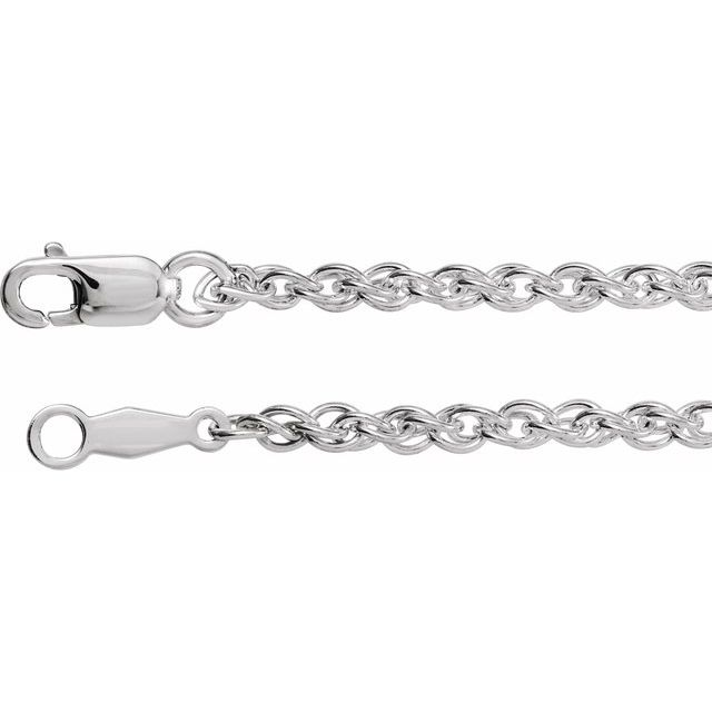 Sterling Silver 2mm Rope Chain 20"