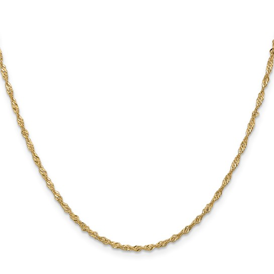 14K Yellow Gold 1.6mm Singapore Chain 18"