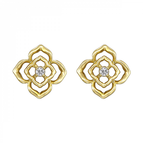 14K Yellow Gold 0.02 CTW Natural Diamond Fashion Stud Earrings