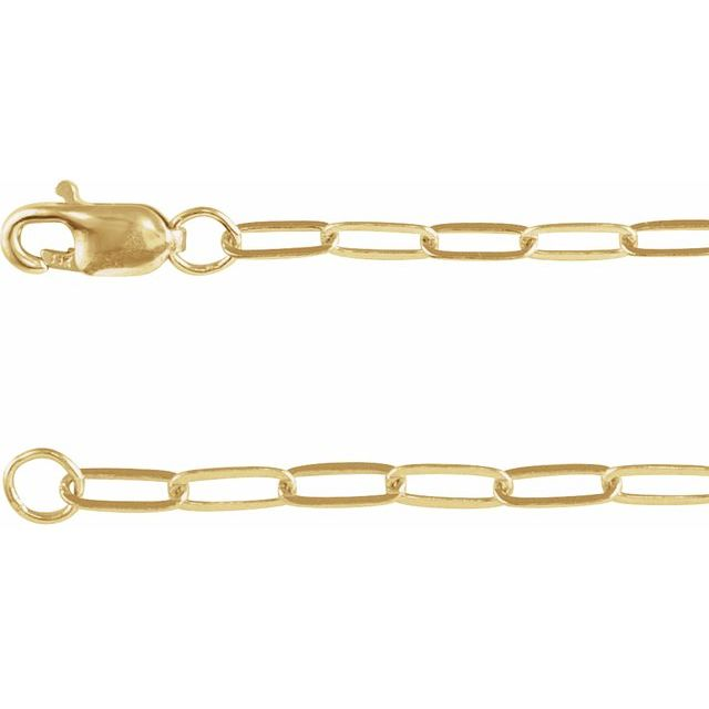 14KY 18" 2.1MM PAPERCLIP CHAIN