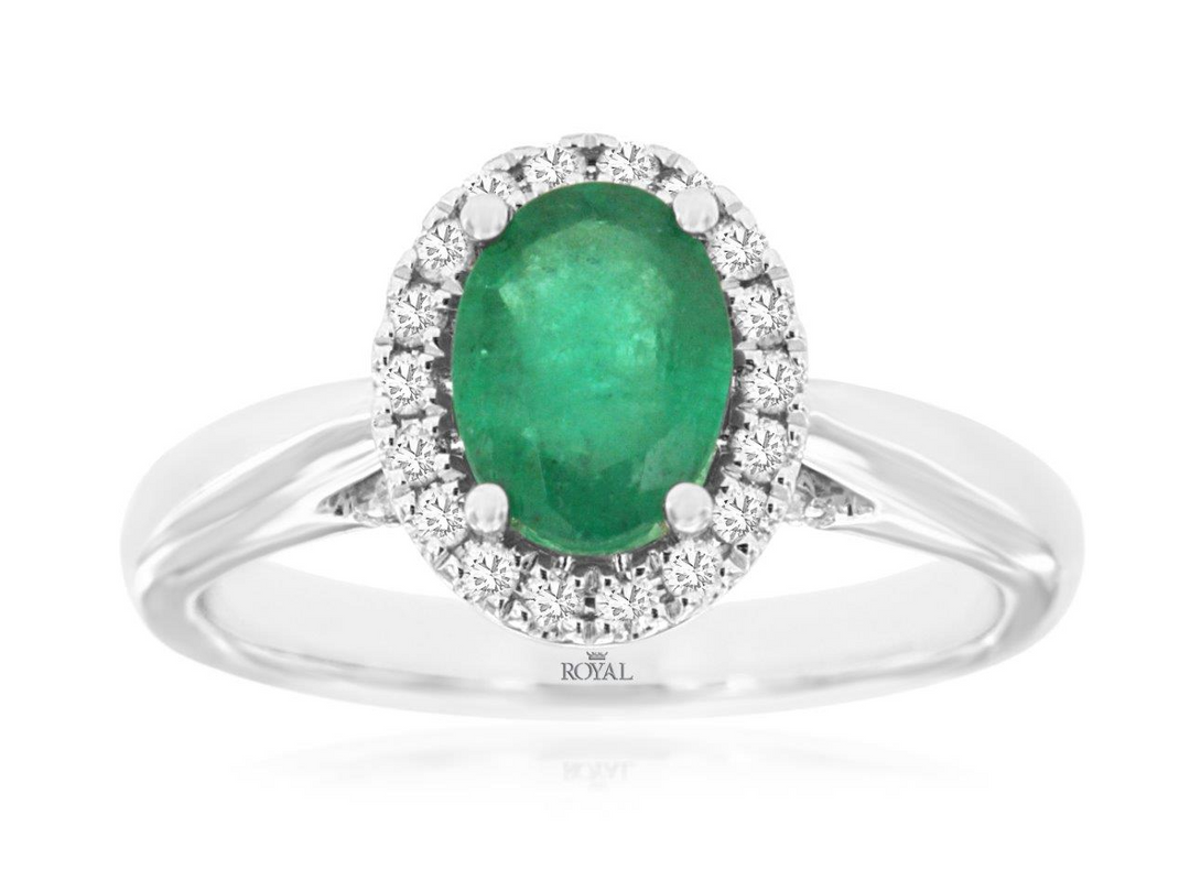14KW .34 CTW DIA / EMERALD RIN