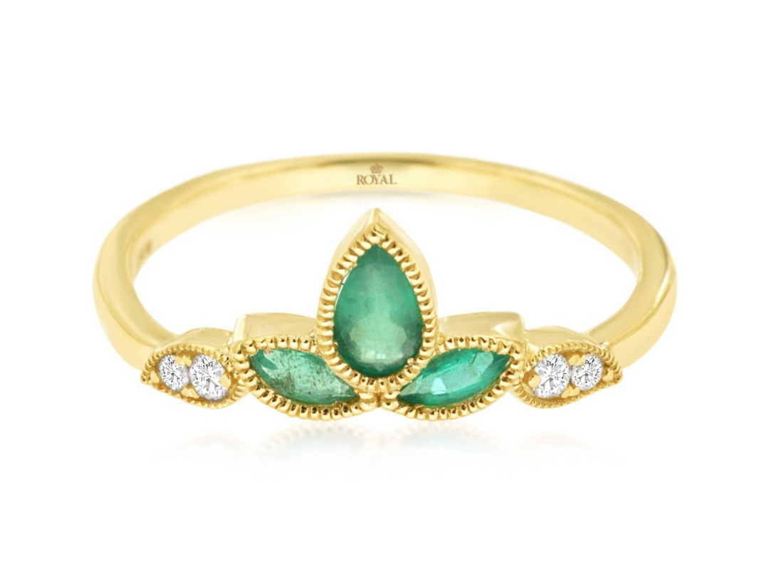 14KY .06 CTW DIA / EM RING 082