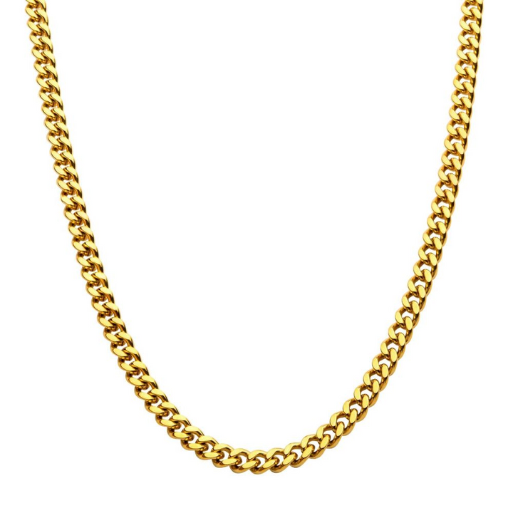 8mm 18Kt Gold IP Miami Cuban Chain Necklace 20"